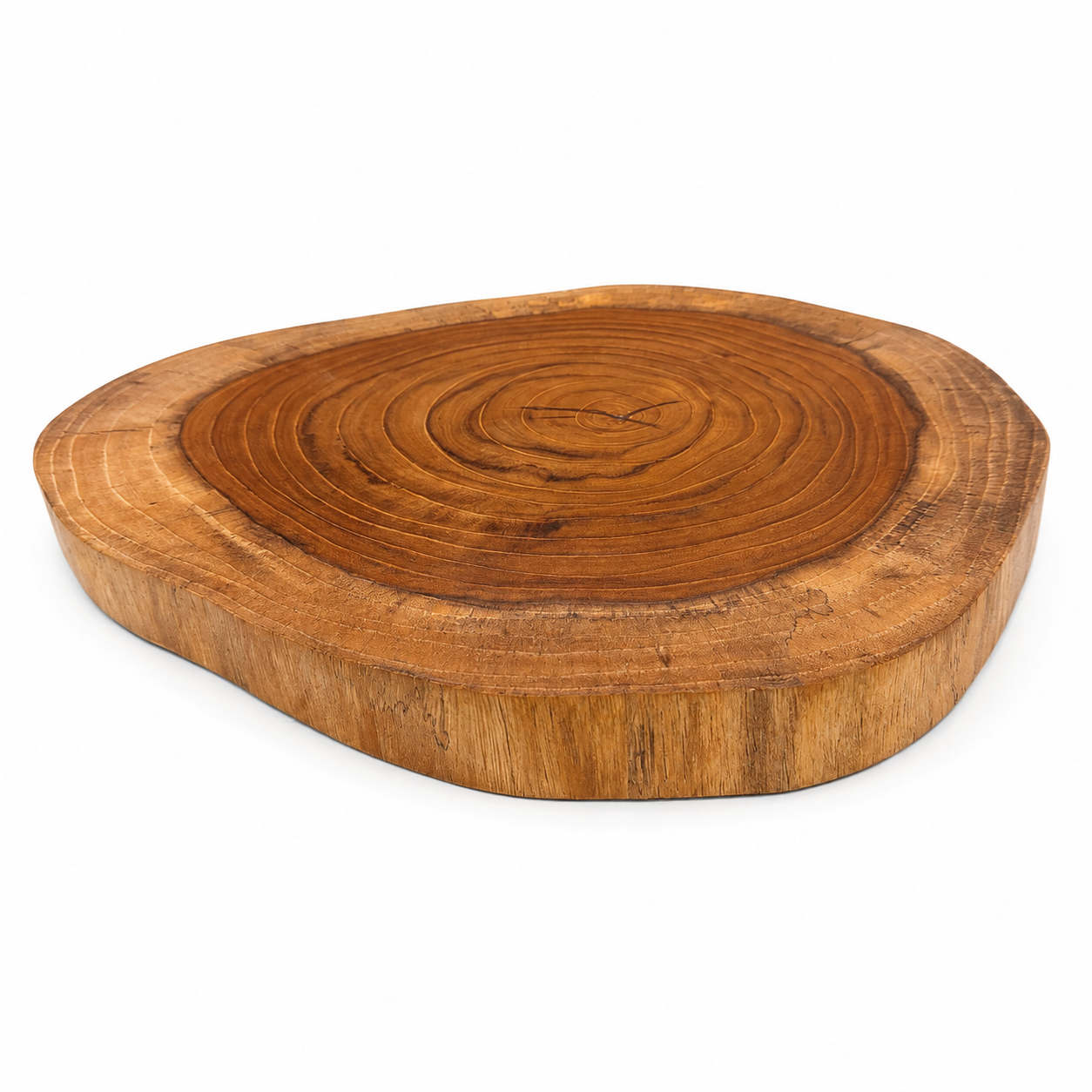 Bark & Soul Natural Teak Wood Cutting Board | Handmade Solid Teak Chopping Board | Live Edge Wooden Cutting Board for Meat, Vegetables, Fruits & Bread | Reversible | Food Safe