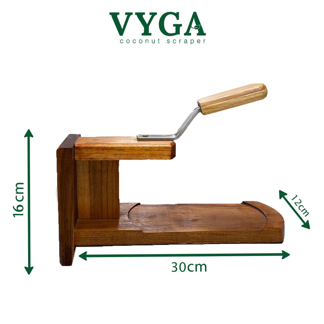 Vyga Bold Teak Wood Coconut Scraper