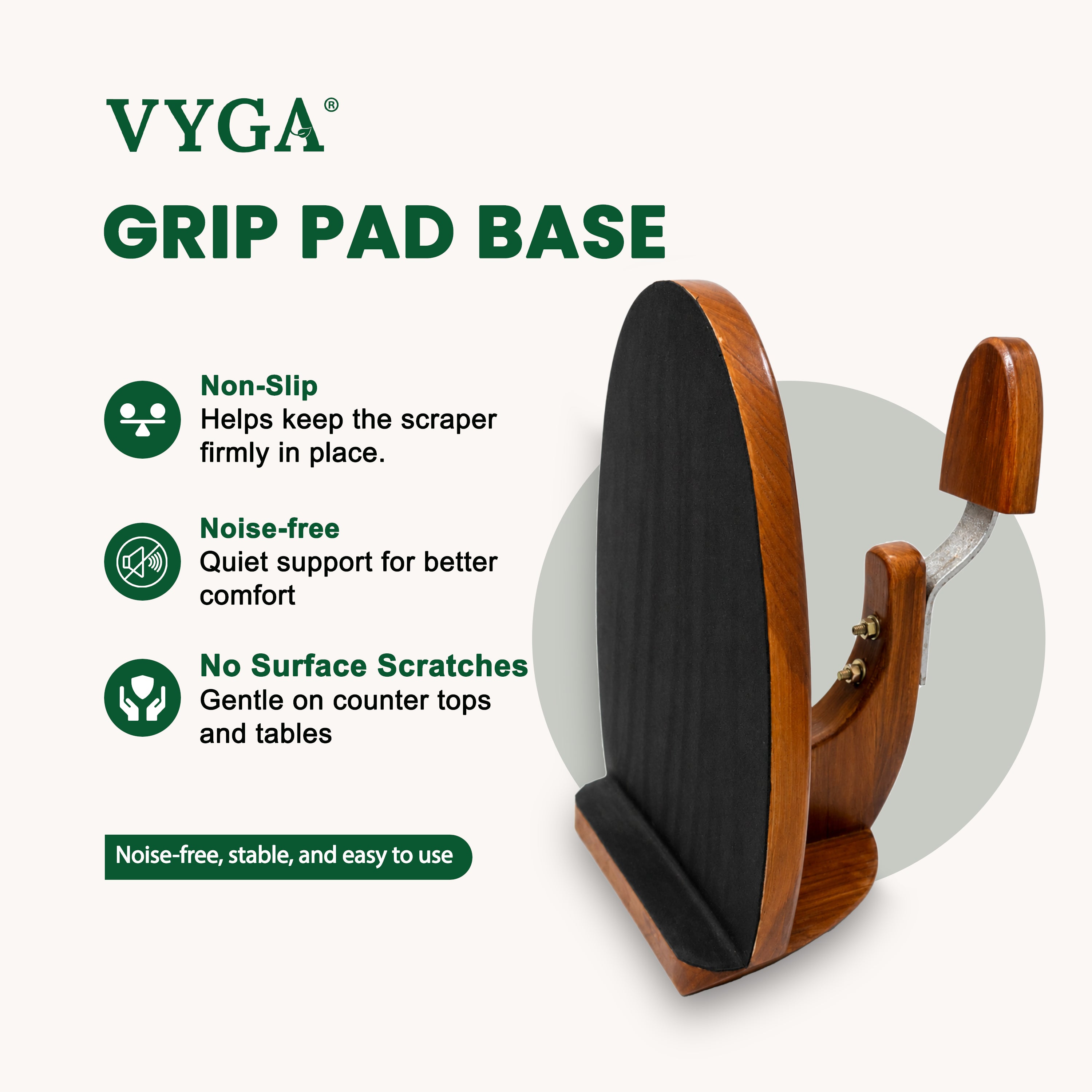 Vyga Curve Teak Wood Coconut Scraper