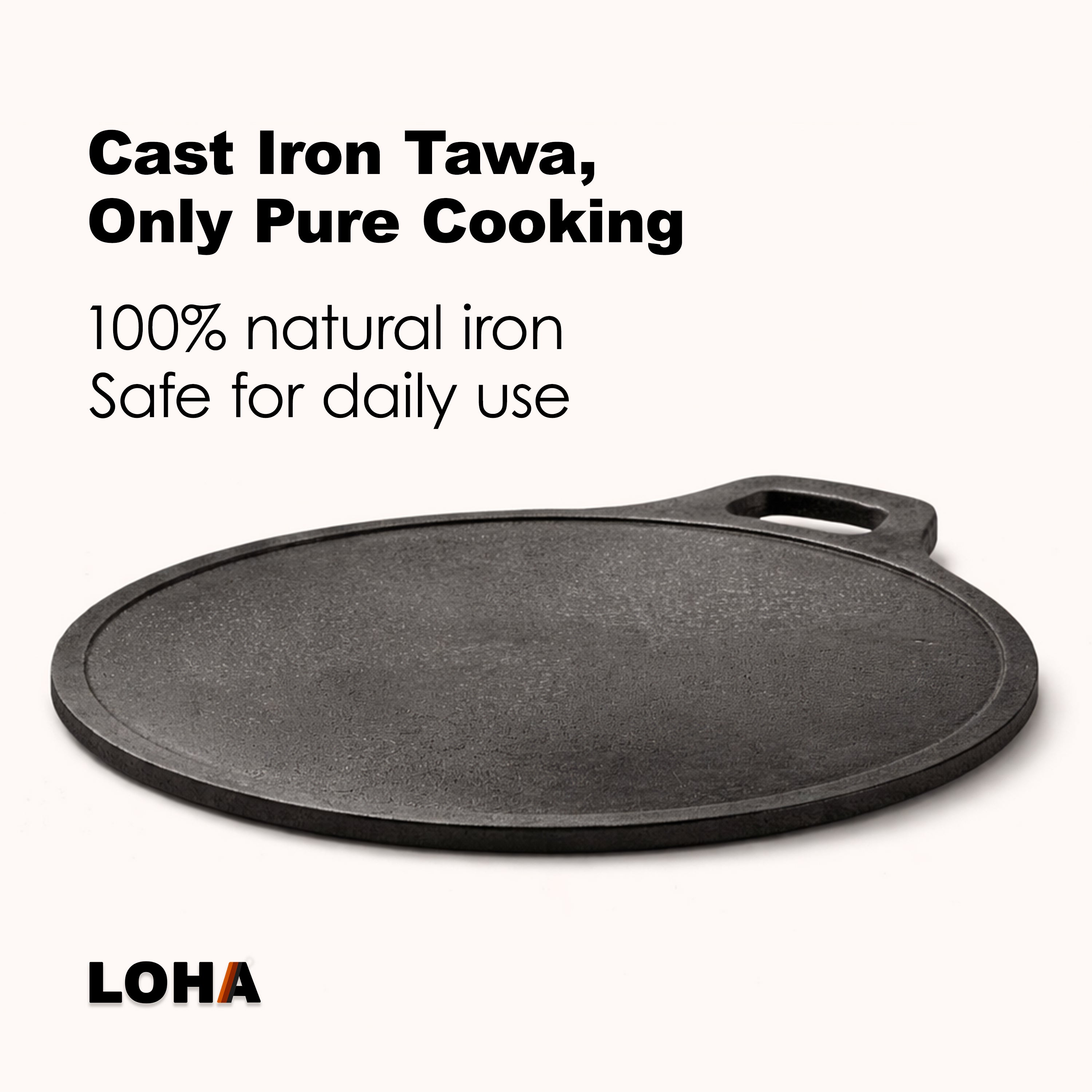 Loha Cast Iron Dosa Kallu | 10 Inch