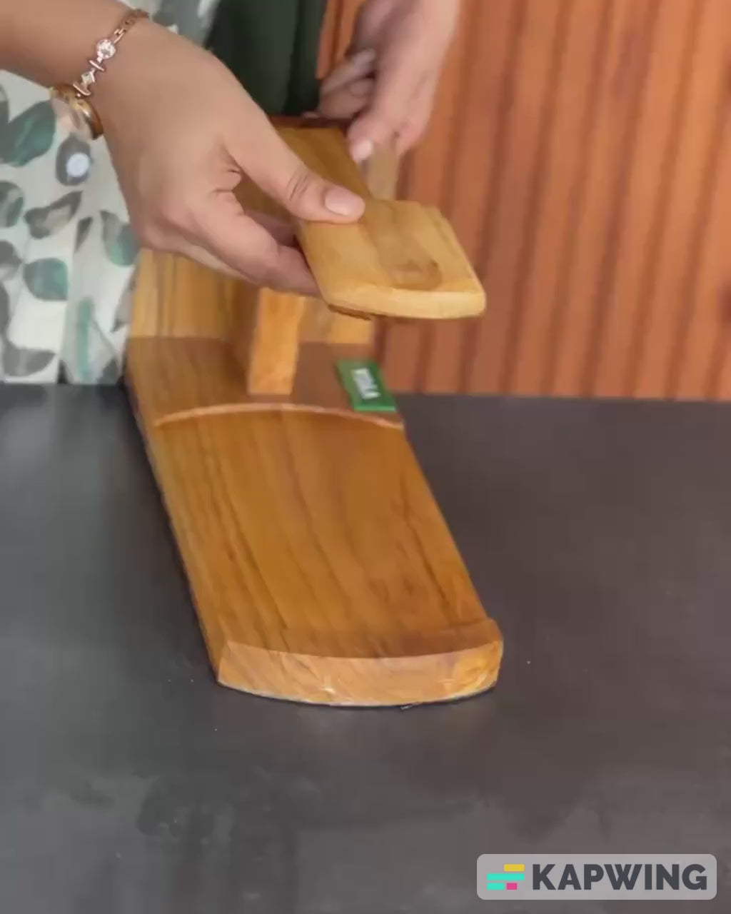 Vyga Bold Teak Wood Coconut Scraper