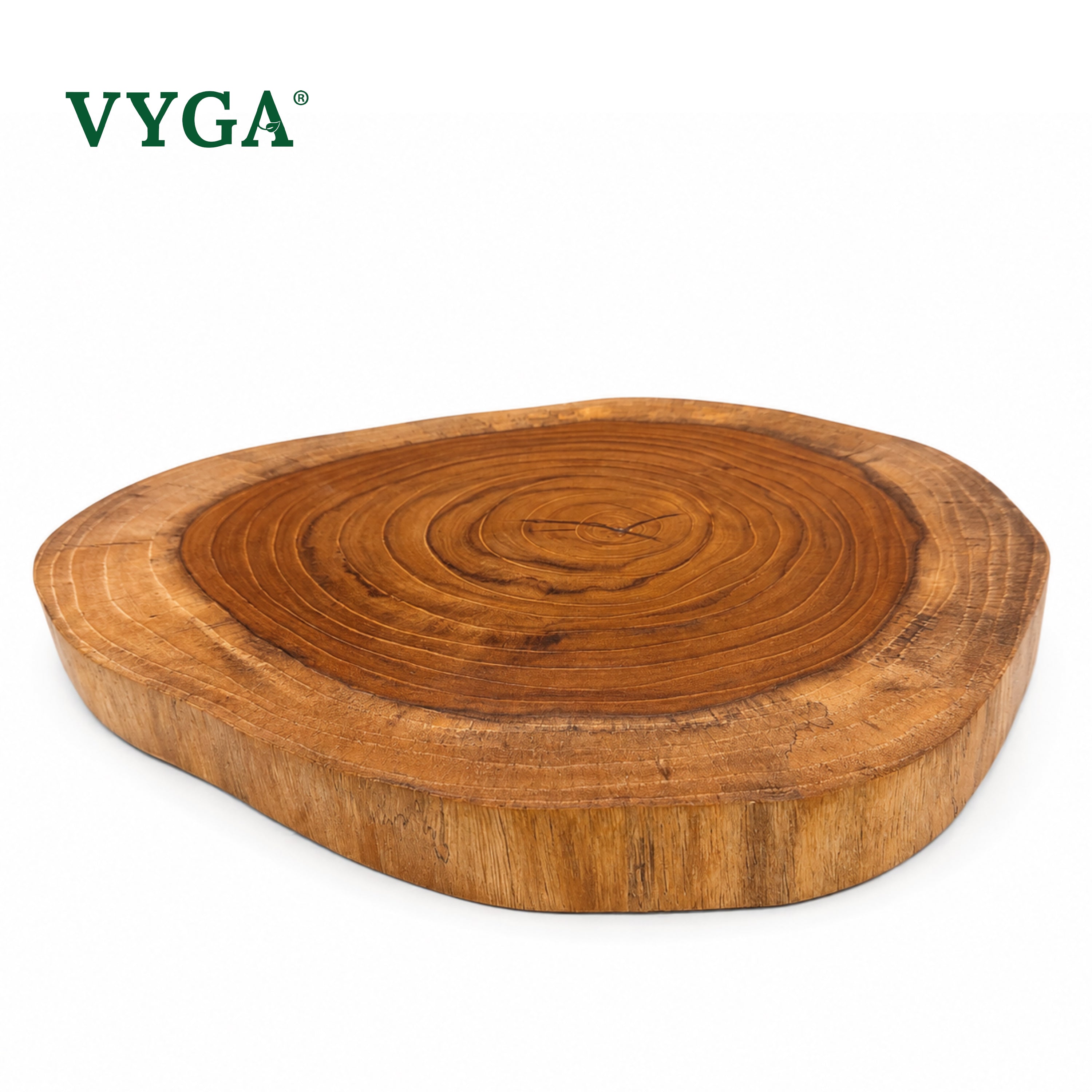 Vyga Natural Teak Wood Cutting Board | Handmade Solid Teak Chopping Board | Live Edge Wooden Cutting Board for Meat, Vegetables, Fruits & Bread | Reversible | Food Safe